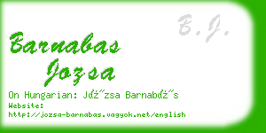 barnabas jozsa business card